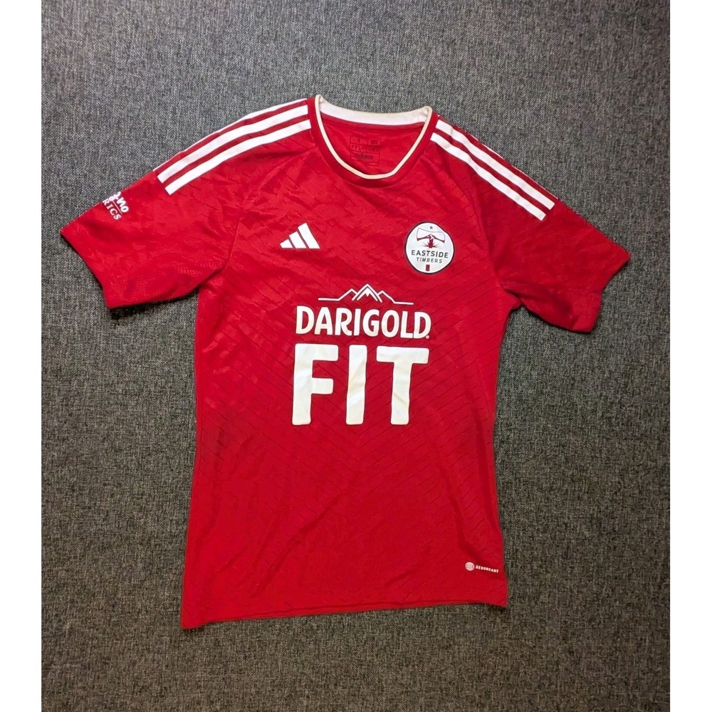 Adidas Eastside Timbers Darigold Slim Fit Soccer Red Jersey Shirt Size Small